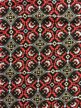 Rayon Challis Print Fabric Red Black