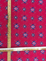 Rayon Challis Pink Native American Inspired Print