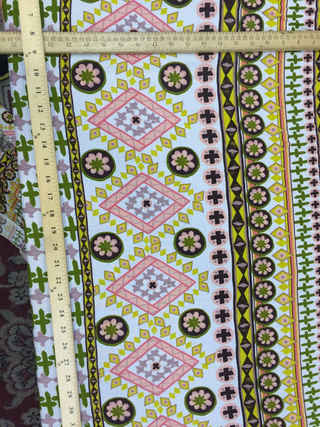 Rayon Challis Pastel Geometric Print
