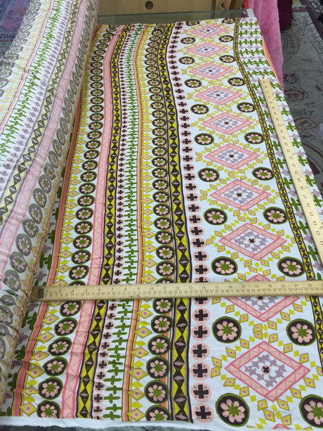 Rayon Challis Pastel Geometric Print