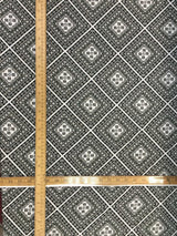 Rayon Challis Black and White Squares
