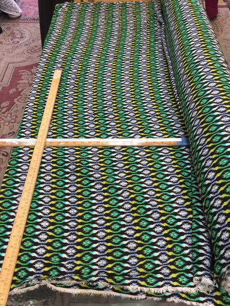 Rayon Challis Lime Green Geometrical Fabric