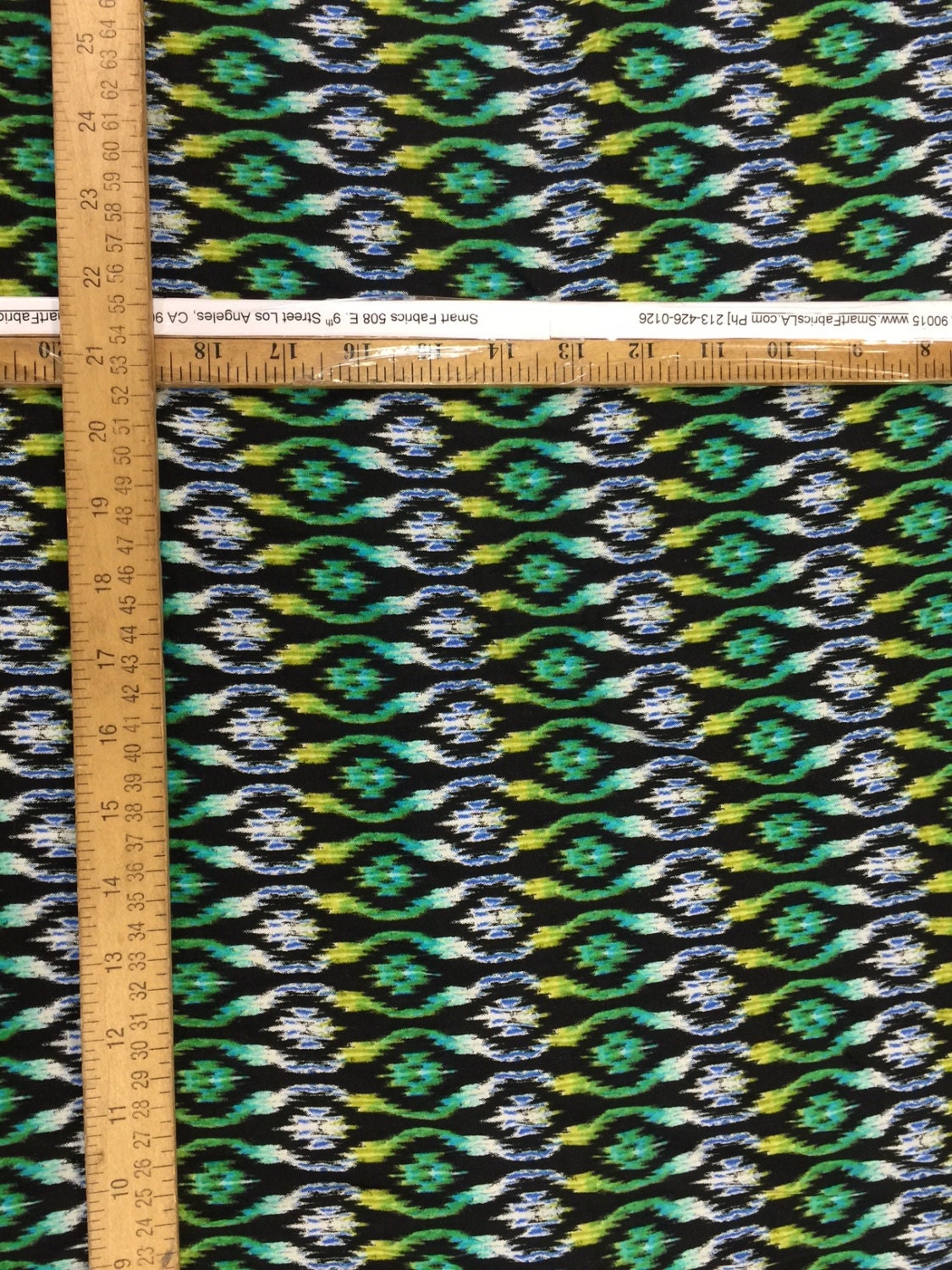 Rayon Challis Lime Green Geometrical Fabric