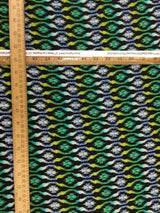 Rayon Challis Lime Green Geometrical Fabric