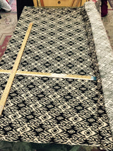 Rayon Challis Beige Black Geometrical Pattern