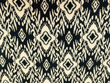Rayon Challis Beige Black Geometrical Pattern