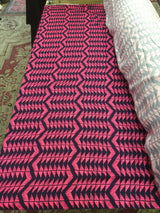 Rayon Challis Geometric Pink and Blue
