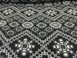Rayon Crepe Geometric Black and White Fabric