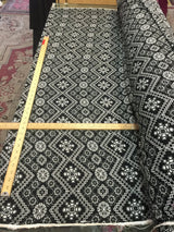 Rayon Crepe Geometric Black and White Fabric
