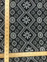 Rayon Crepe Geometric Black and White Fabric