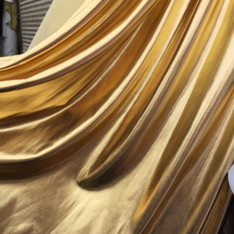 4-Way Stretch Gold Metallic Pleather Fabric