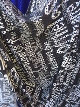 Black Sequin Stretch Fabric