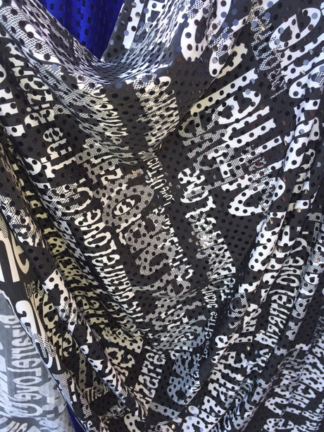 Black Sequin Stretch Fabric