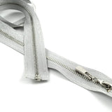 Metallic Silver Open-End Zipper 30 Inch #5