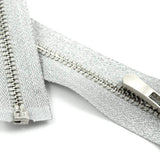 Metallic Silver Open-End Zipper 30 Inch #5
