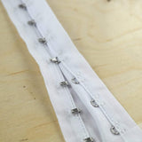 Hook and Eye Tape White Cotton Polyester