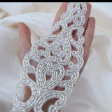 Beaded Silver Applique Iron-On