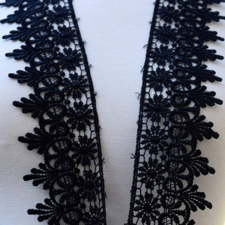 Venice Lace Trim Black 3 Inch