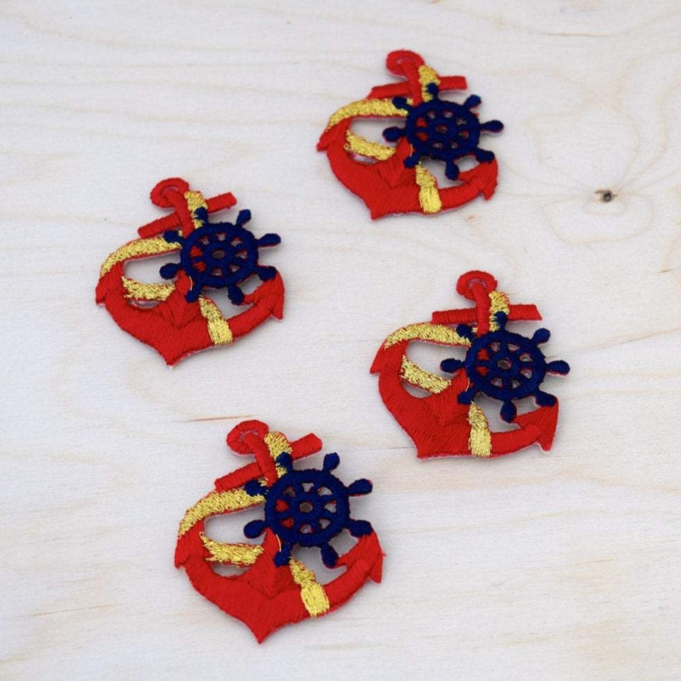 Anchor Patch Red Embroidered Iron-On