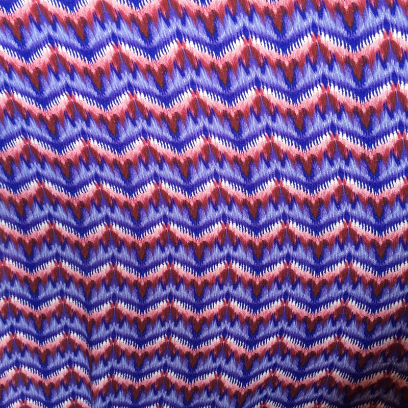 Rayon Challis Ikat Purple Maroon Blue