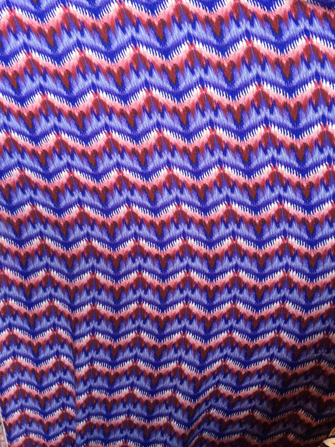 Rayon Challis Ikat Purple Maroon Blue