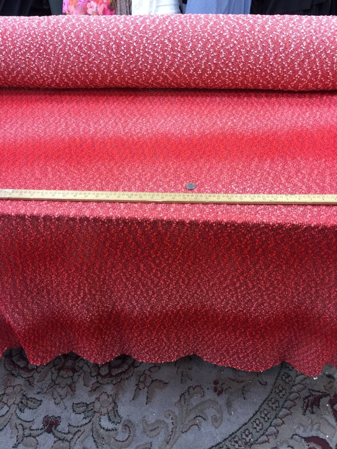 Embroidery Lace Crocheted Coral Fabric
