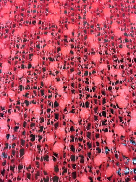 Embroidery Lace Crocheted Coral Fabric
