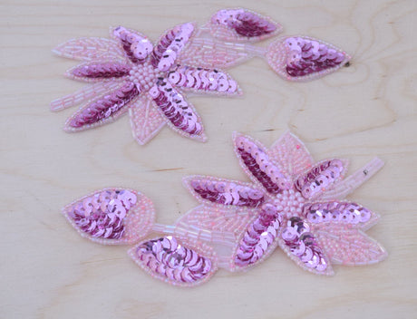 Pink Sequin Flower Applique Patch