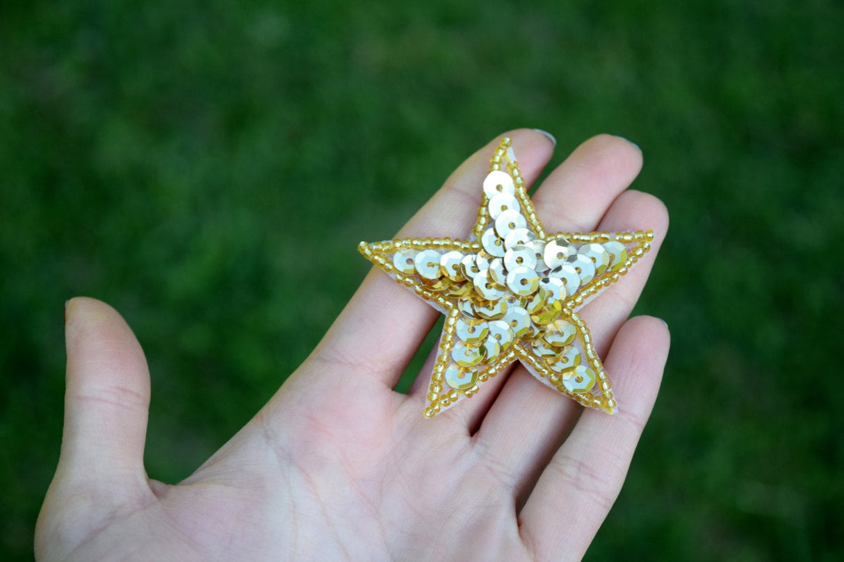 Star Patch Iron-On Sequin Beaded