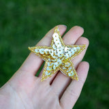 Star Patch Gold Sequin Beaded Iron-On