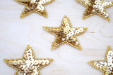 Star Patch Gold Sequin Beaded Iron-On