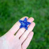 Star Patch Royal Blue Sequins Beading