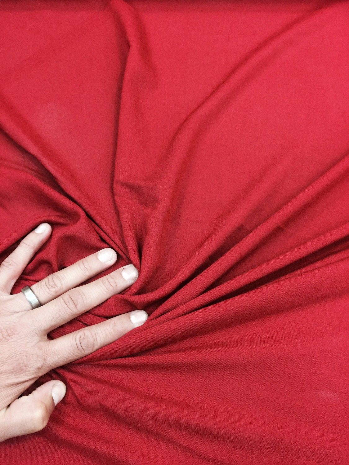Rayon Challis Red Vampire's Kiss