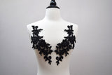 Beaded Flower Applique Pair