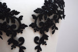Beaded Flower Applique Pair