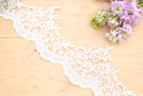 Beaded Floral Scalloped Bridal Lace Trim