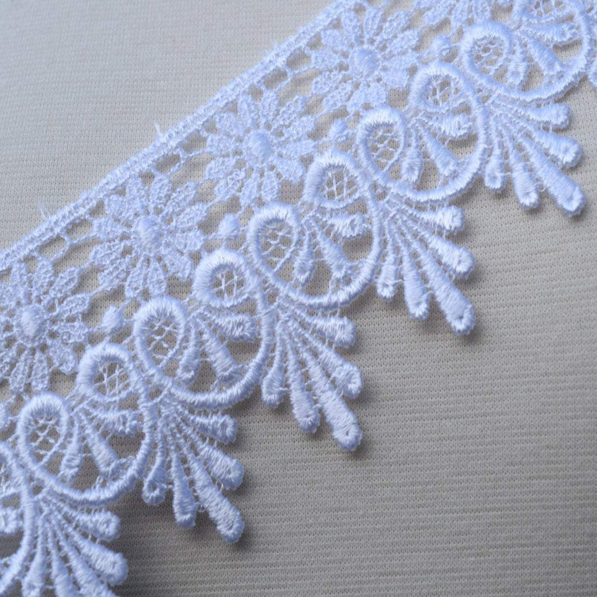 Venice Lace Trim 3 Inch White Ivory Black