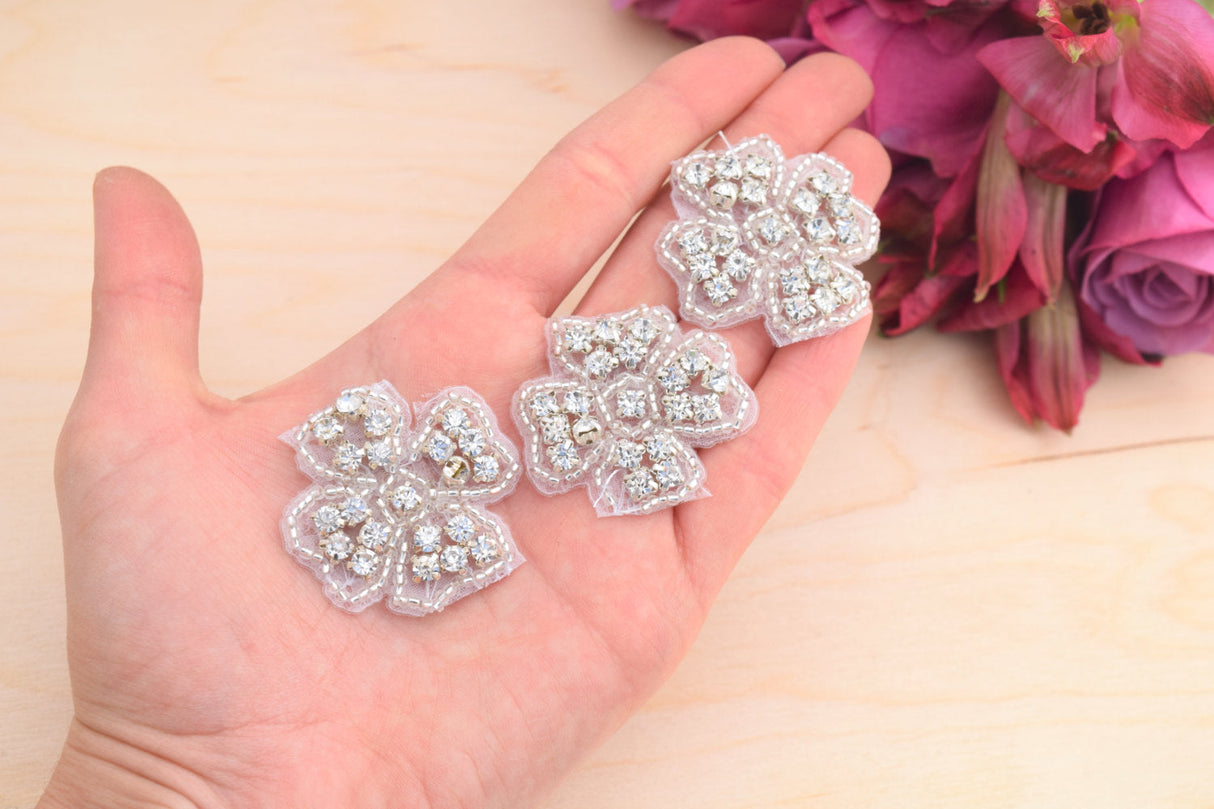 Rhinestone Flower Patch Applique