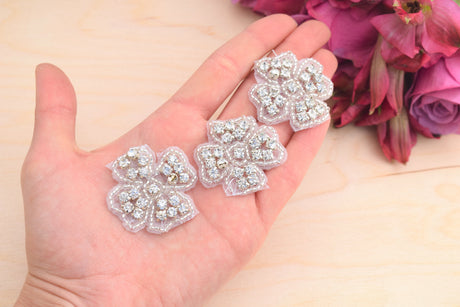 Rhinestone Flower Patch Applique