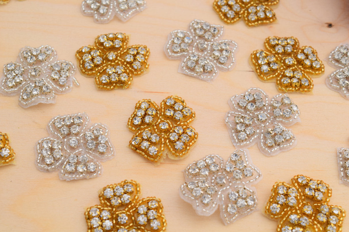 Rhinestone Flower Patch Applique