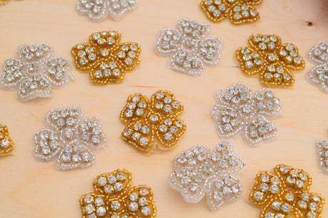 Rhinestone Flower Patch Applique