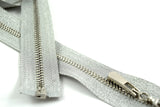 Metallic Silver Open-End Zipper 30 Inch #5