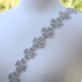 Rhinestone Flower Trim Iron-On Silver Gold