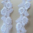 Venice Lace Trim White Ivory 2in Rose Collage