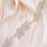 Rhinestone Applique Trim Silver Heat Transfer