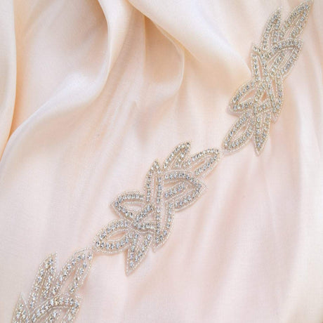 Rhinestone Applique Trim Silver Heat Transfer
