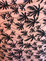 Rayon Challis Palm Trees on Tuscan Pink