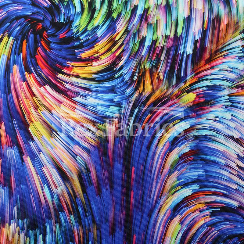 Illumine Nylon Spandex Fabric - Multi Rainbow Print, 4-Way Stretch, 58/60" Width (1 Yard)