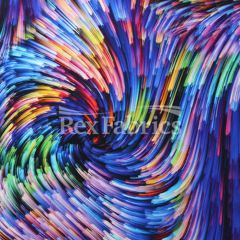 Illumine Nylon Spandex Fabric - Multi Rainbow Print, 4-Way Stretch, 58/60" Width (1 Yard)