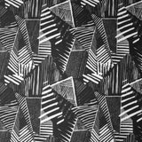 Swim Knit Nylon Lycra Black Triangle Print
